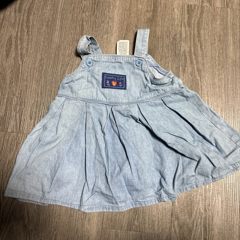 Vintage McDonald's Kids Denim Toddler Girls Dress Country Life‎ 3T